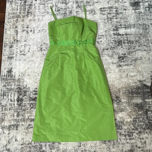 slim fit dress slacks J. Crew Green Silk Cocktail Dress Size 6 main image 0